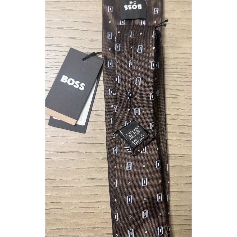 HUGO BOSS SILK TIE WITH MICRO PATTERN. MADE IN ITALY . NEW ! - Picture 5 of 5
